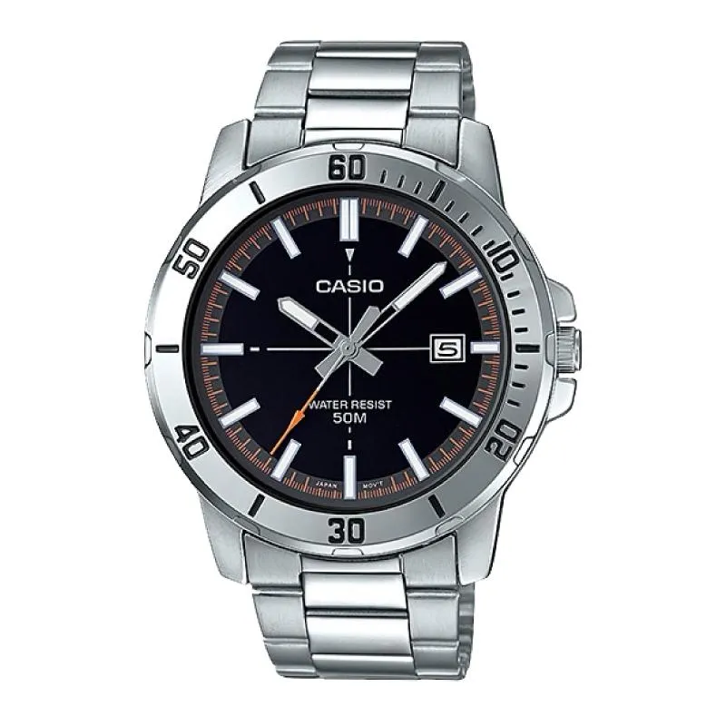 Casio Men's Diver Look Silver Stainless Steel Band Watch MTPVD01D-1E2 MTP-VD01D-1E2