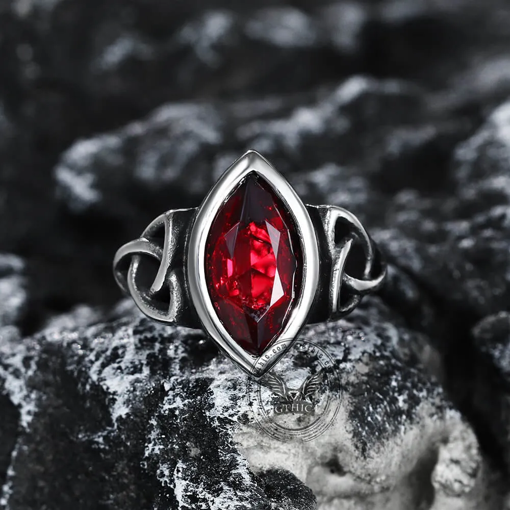 Celtic Knot Gemstone Stainless Steel Viking Ring