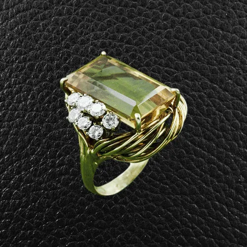 Citrine & Diamond Estate Ring