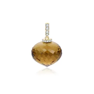 Citrine White Diamond Pendant