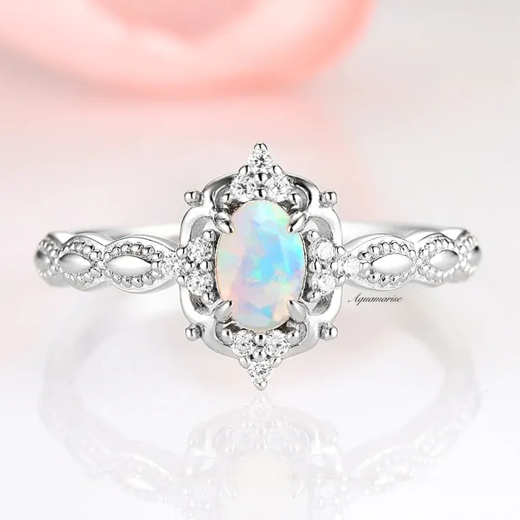 Claire Australian Opal Ring- Sterling Silver