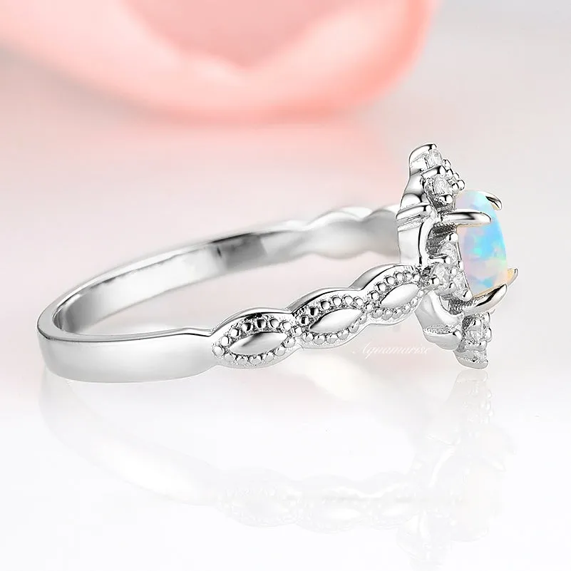 Claire Australian Opal Ring- Sterling Silver