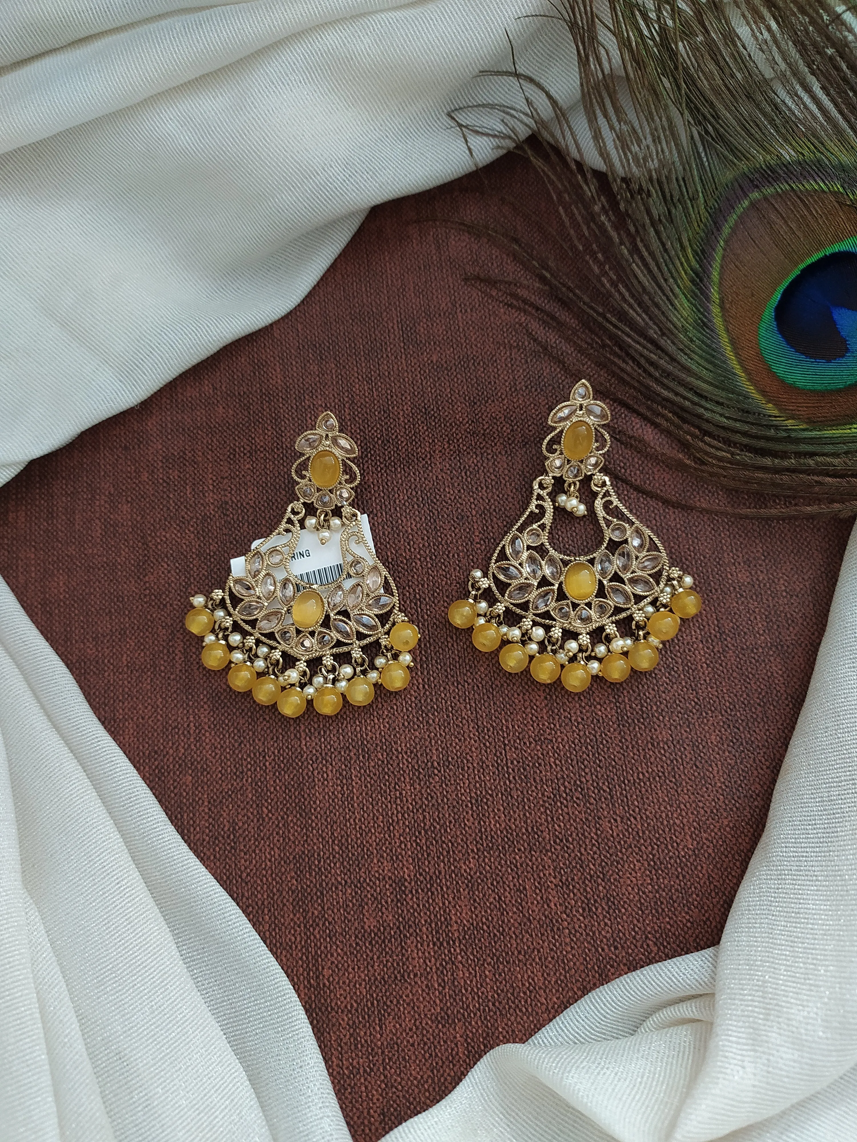 Classic Design Beautiful Chandbali Style Mehandi Earrings