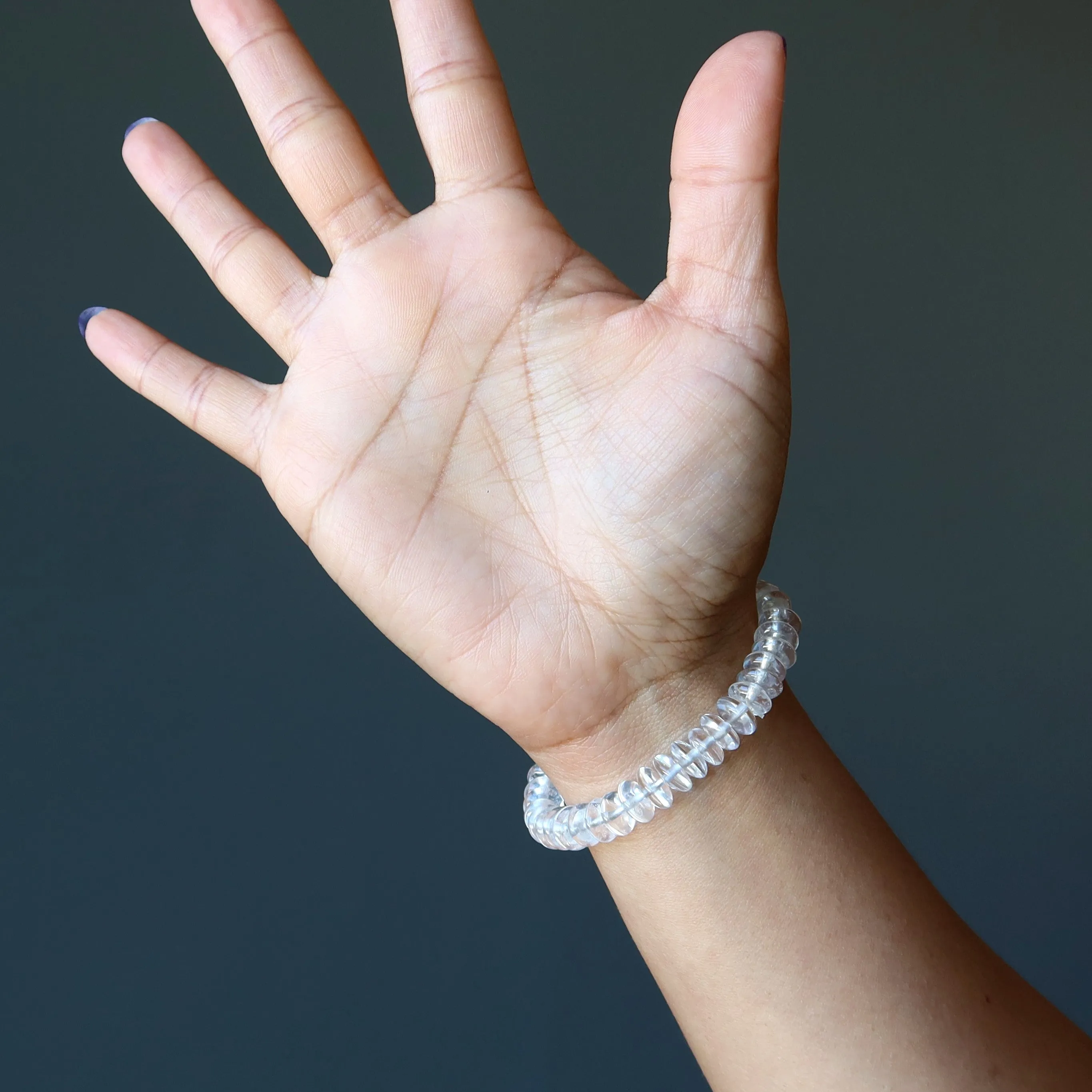 Clear Quartz Bracelet Waltz and Tango Rondelle Healing Crystal