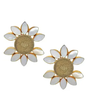 Coin Lily Earrings