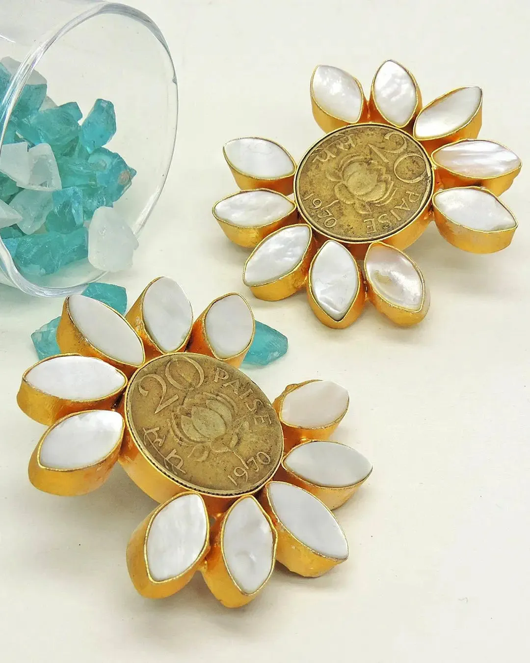 Coin Lily Earrings