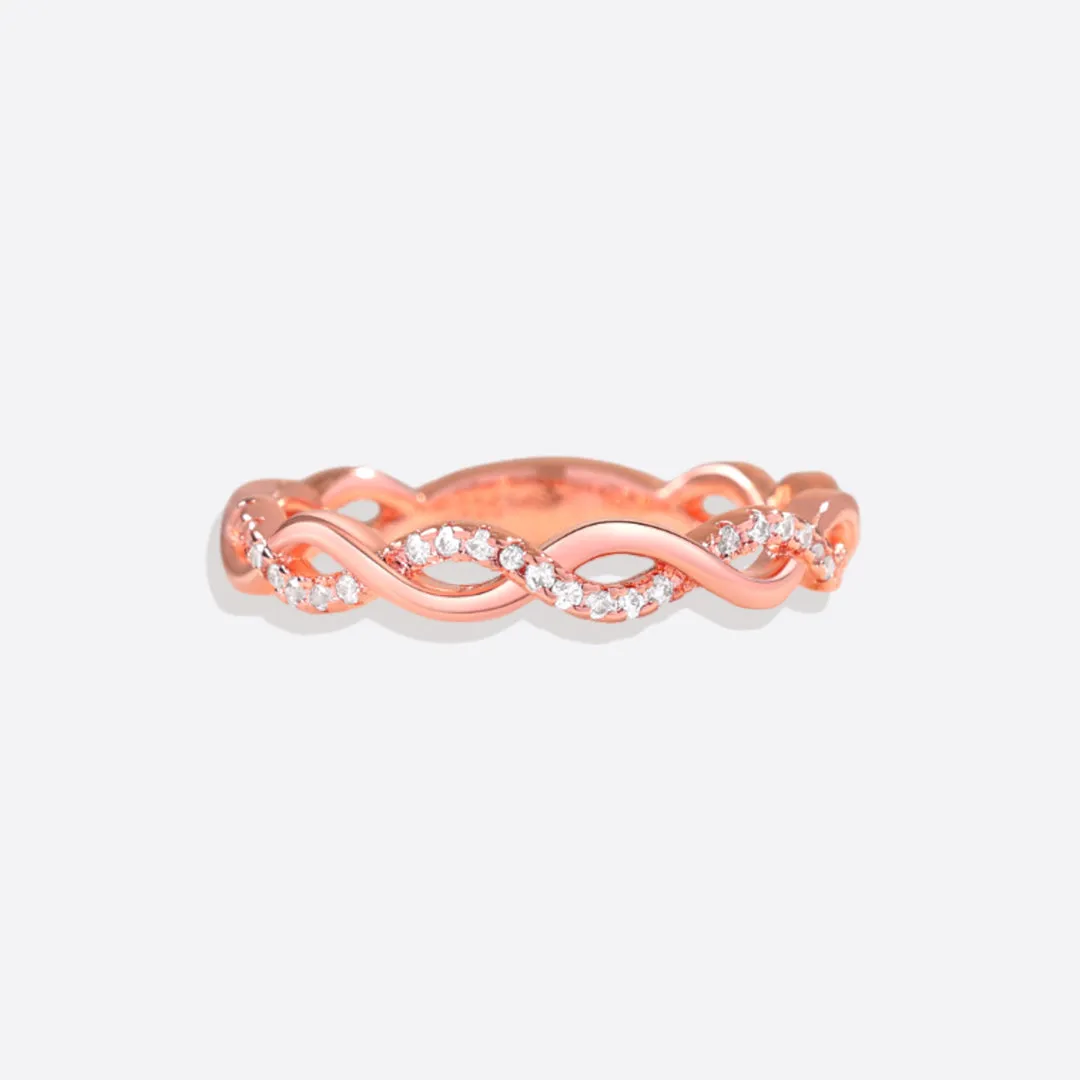 Dainty Pave Twist Stacking Ring