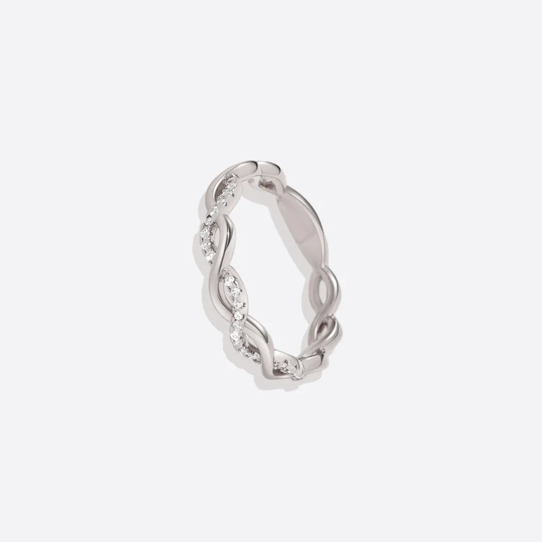 Dainty Pave Twist Stacking Ring