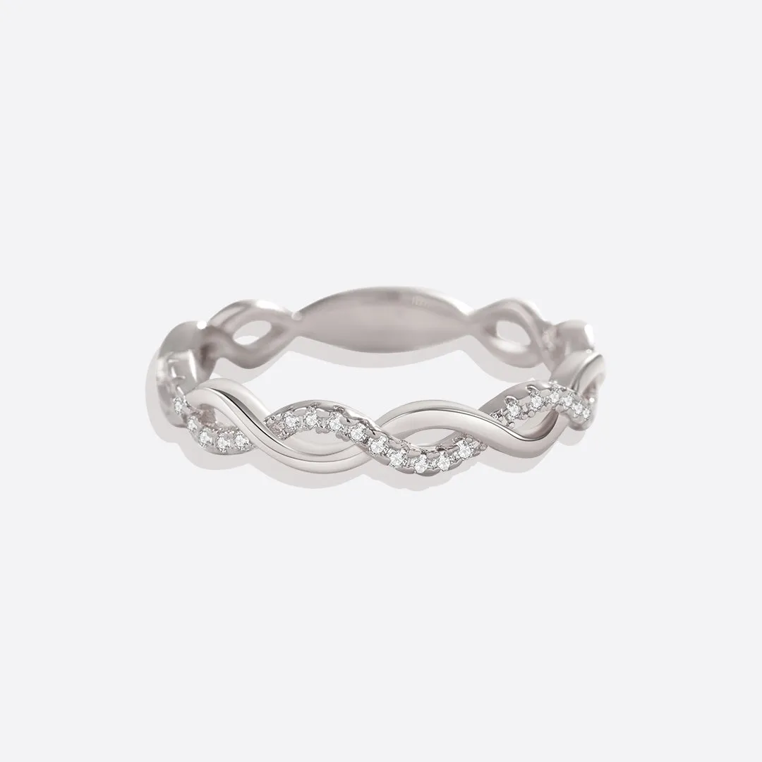 Dainty Pave Twist Stacking Ring