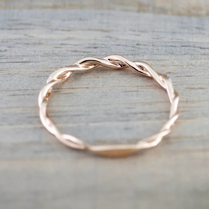 Dainty Pave Twist Stacking Ring