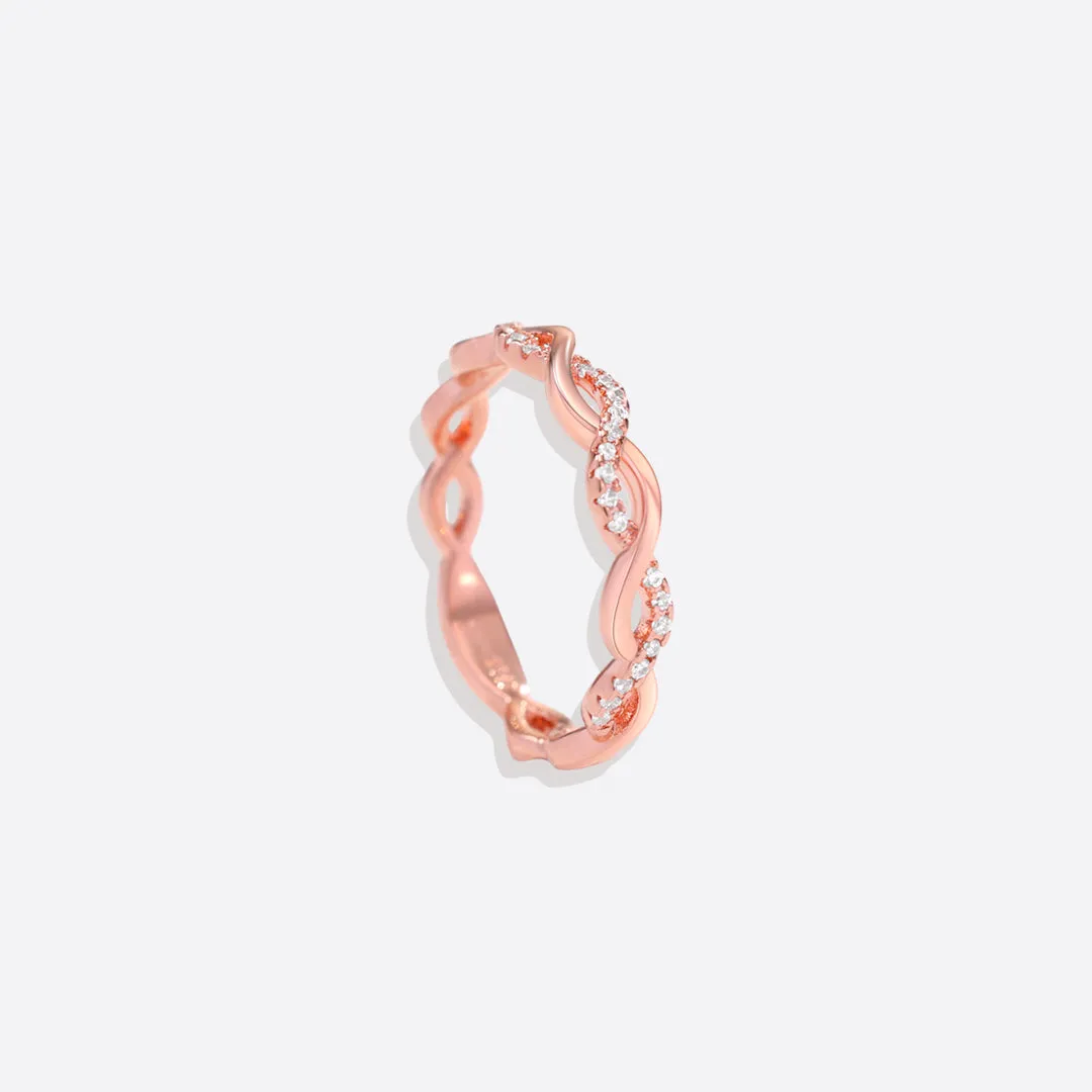 Dainty Pave Twist Stacking Ring