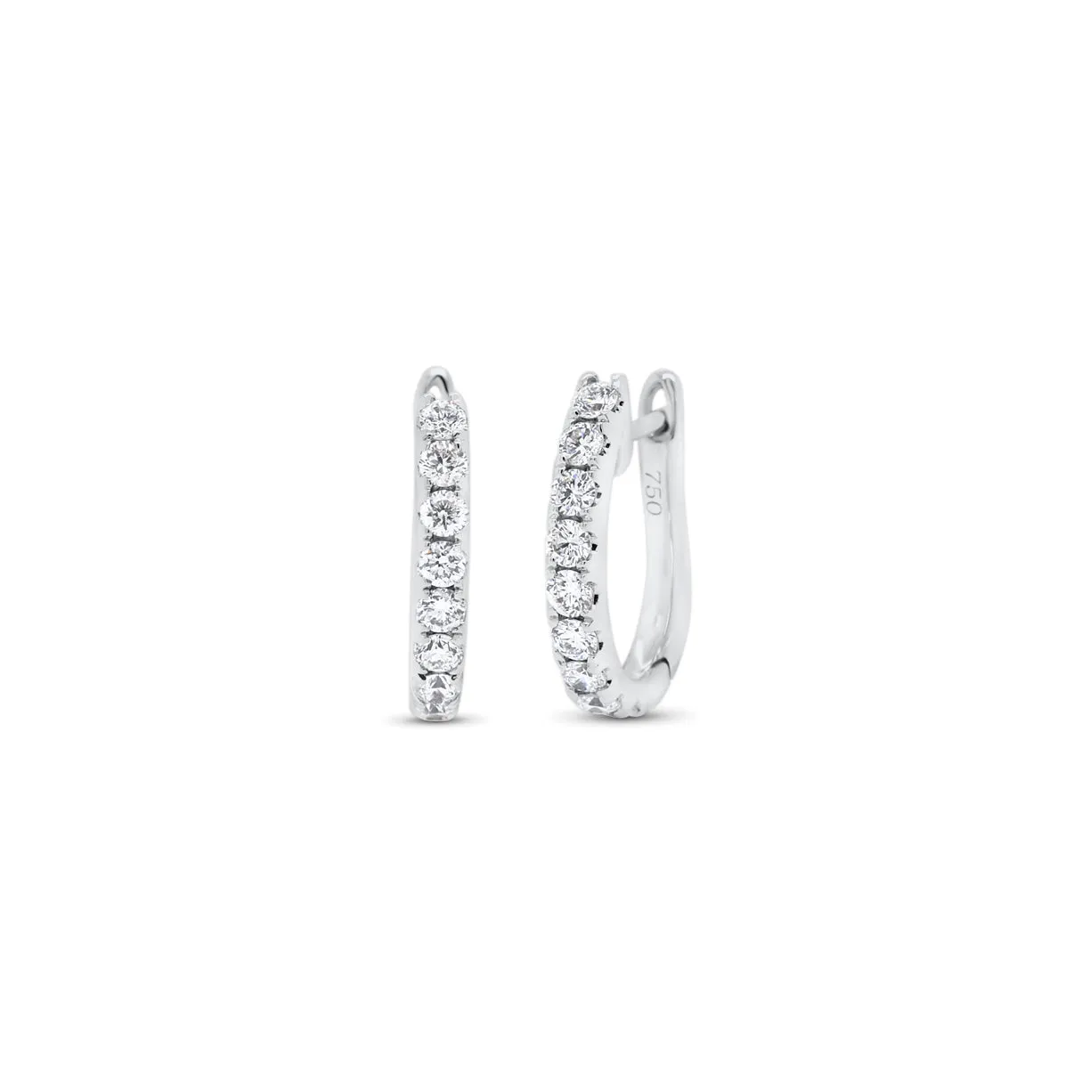 Diamond Medium Simple Huggie Earrings