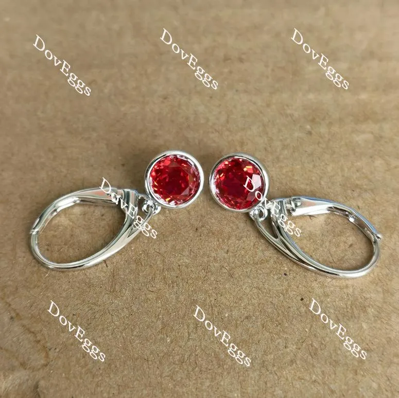 Doveggs bezel setting drop colored gem earrings for women