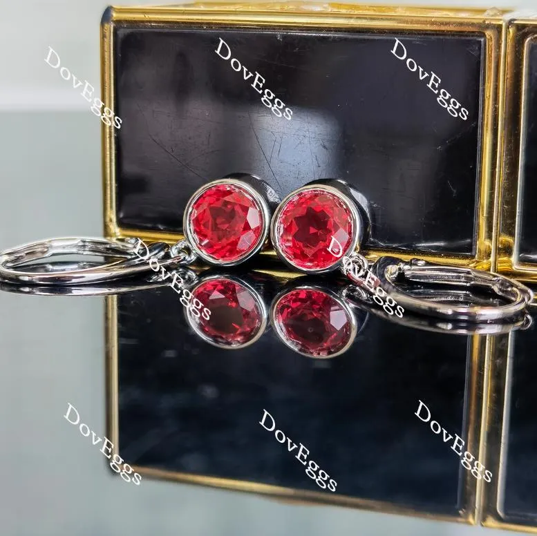 Doveggs bezel setting drop colored gem earrings for women