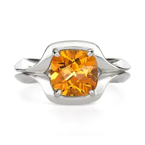 Duet Citrine and White Gold Ring