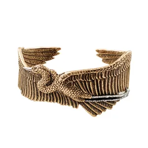 Egret Cuff in Bronze with Silver Accents