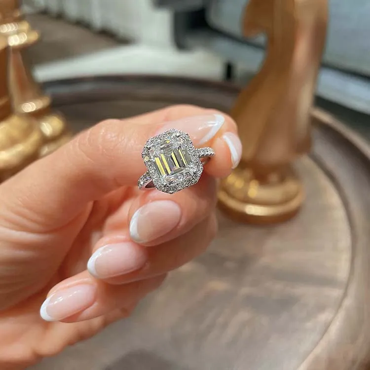 Emerald Cut Engagement Wedding Ring