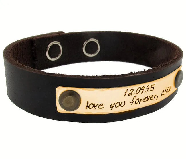 Engraved Message Wristband - Gift for Him