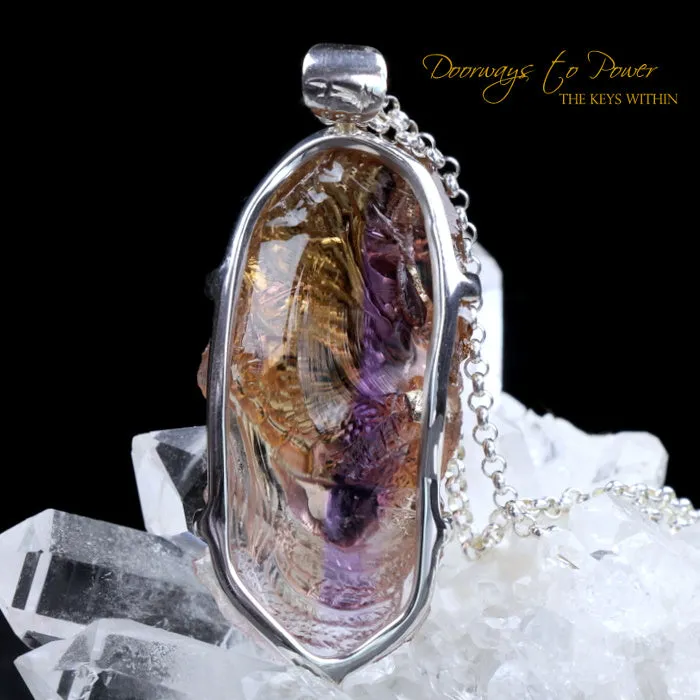 Exquisite Hand Carved Ametrine Dragon Crystal Pendant