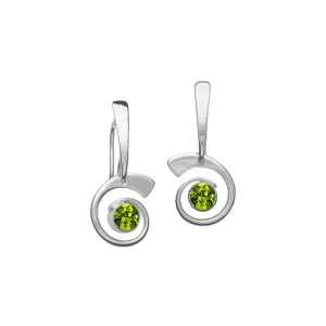 Faceted Peridot Nautilus Earrings