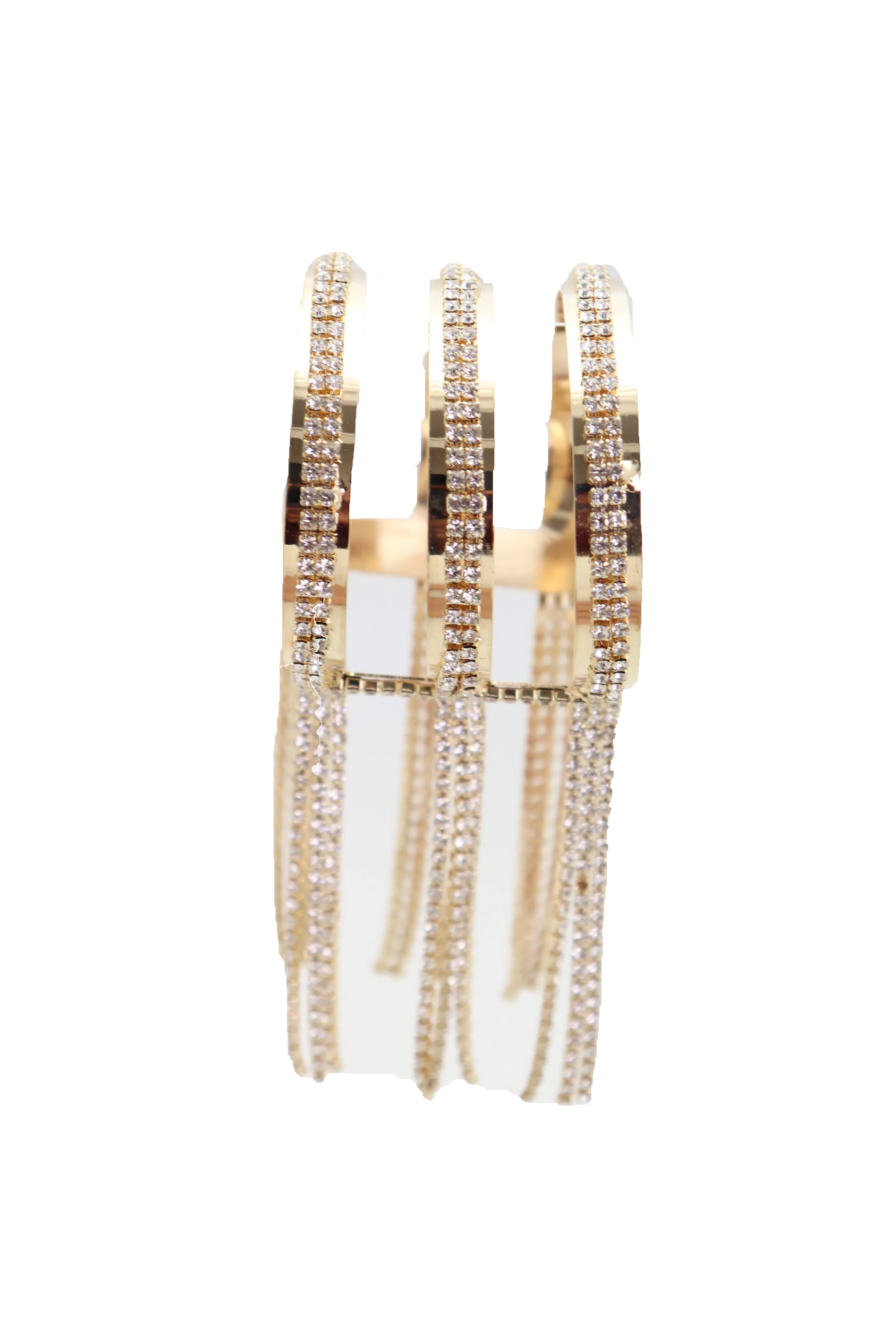 Fancy Fashion Gold Metal Cuff Bracelet Bling Long Tassel Fringes Jewelry