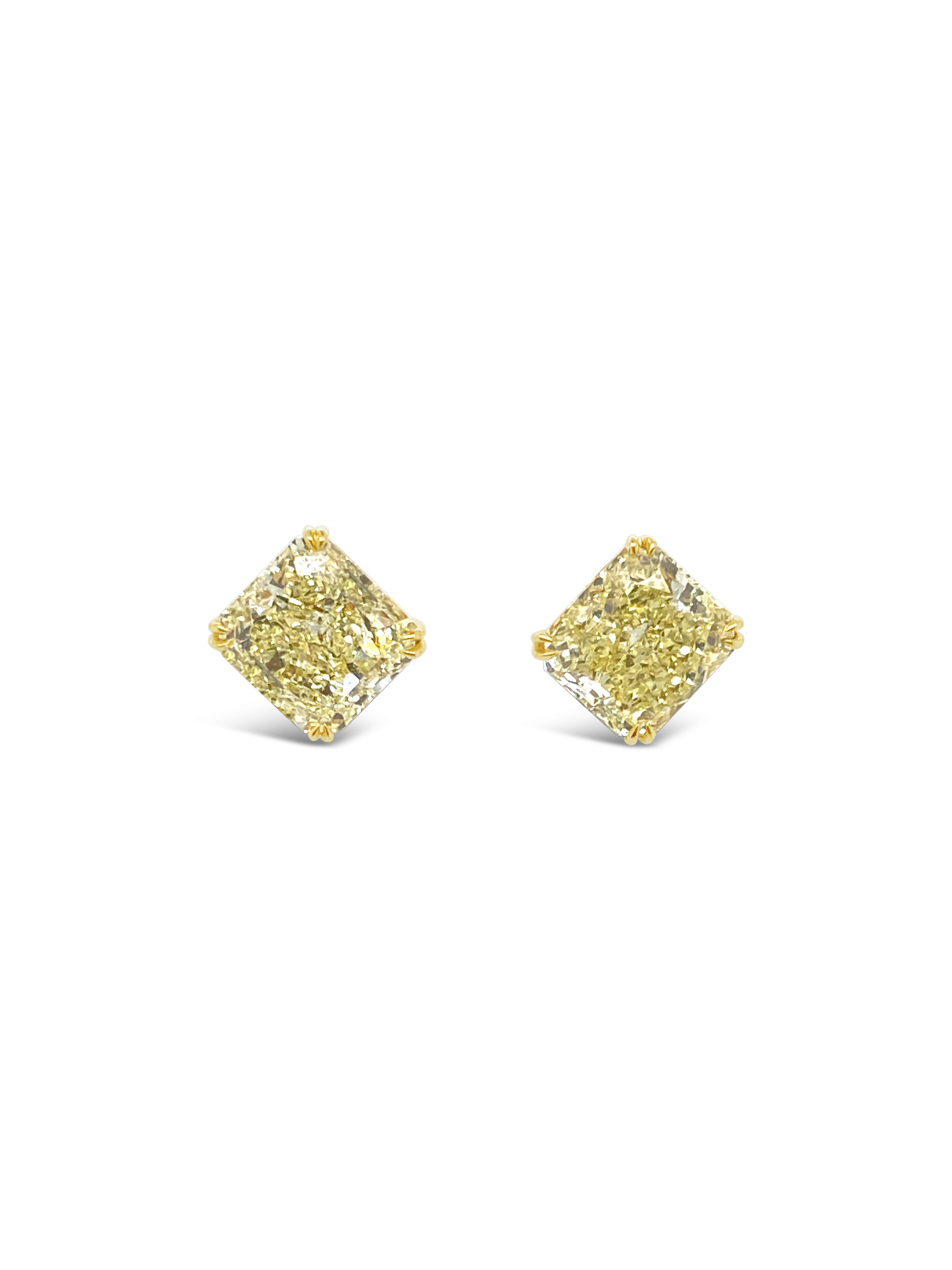 Fancy Yellow Diamond Stud Earrings