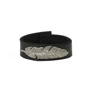 Feather Leather Cuff Bracelet