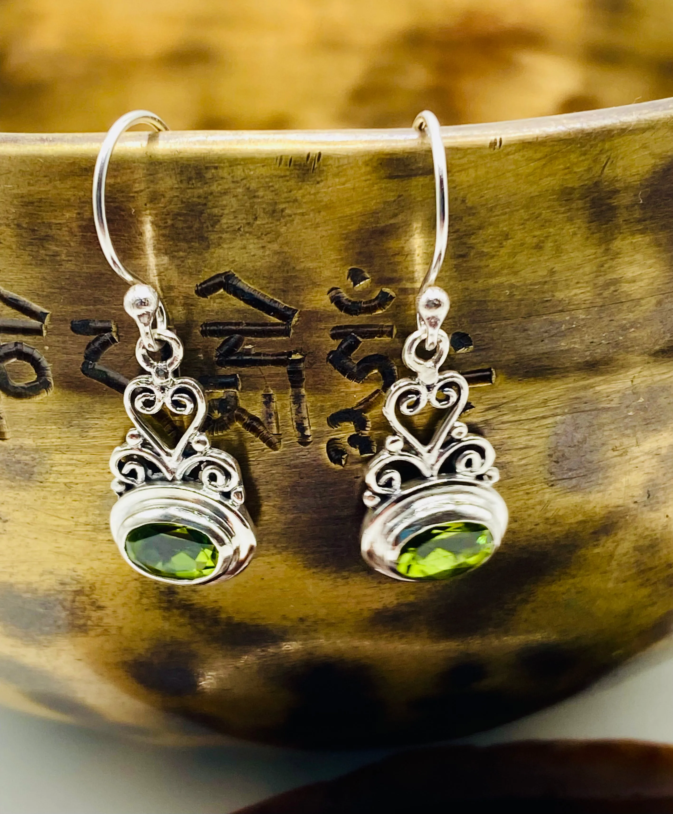 Filigree Peridot Earrings