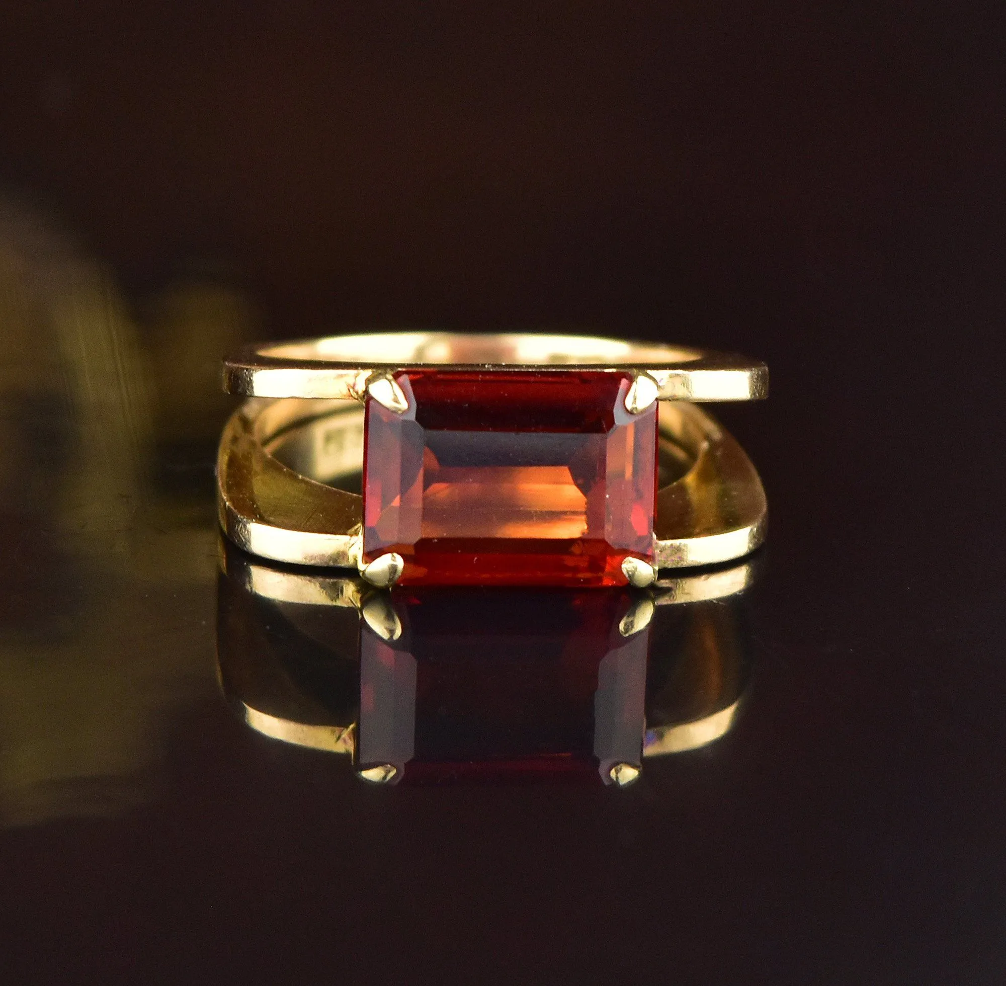 Final Payment Art Deco 14K Gold Madeira Citrine Ring