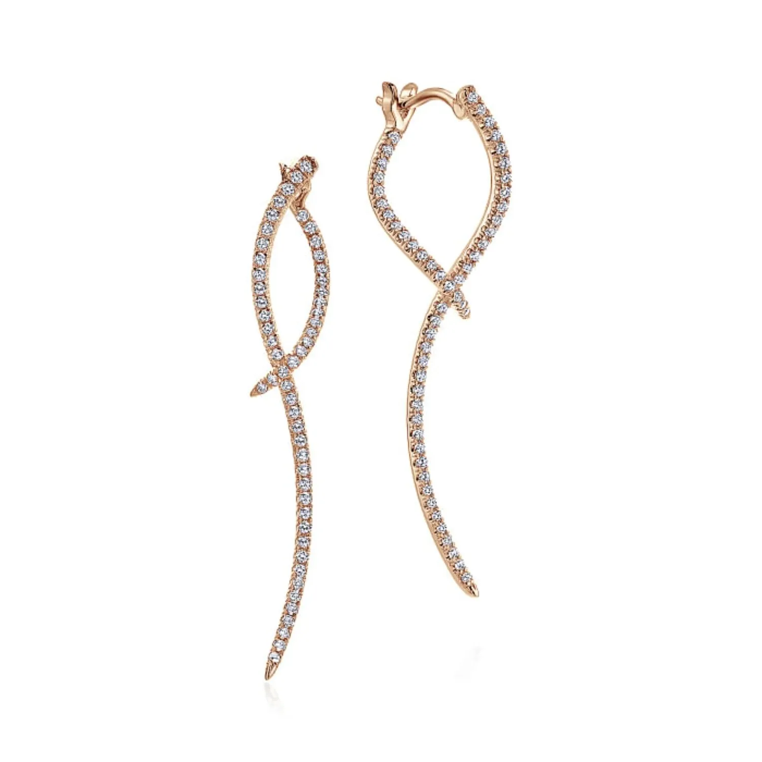 Gabriel & Co. Sculptural Diamond Drop Earrings