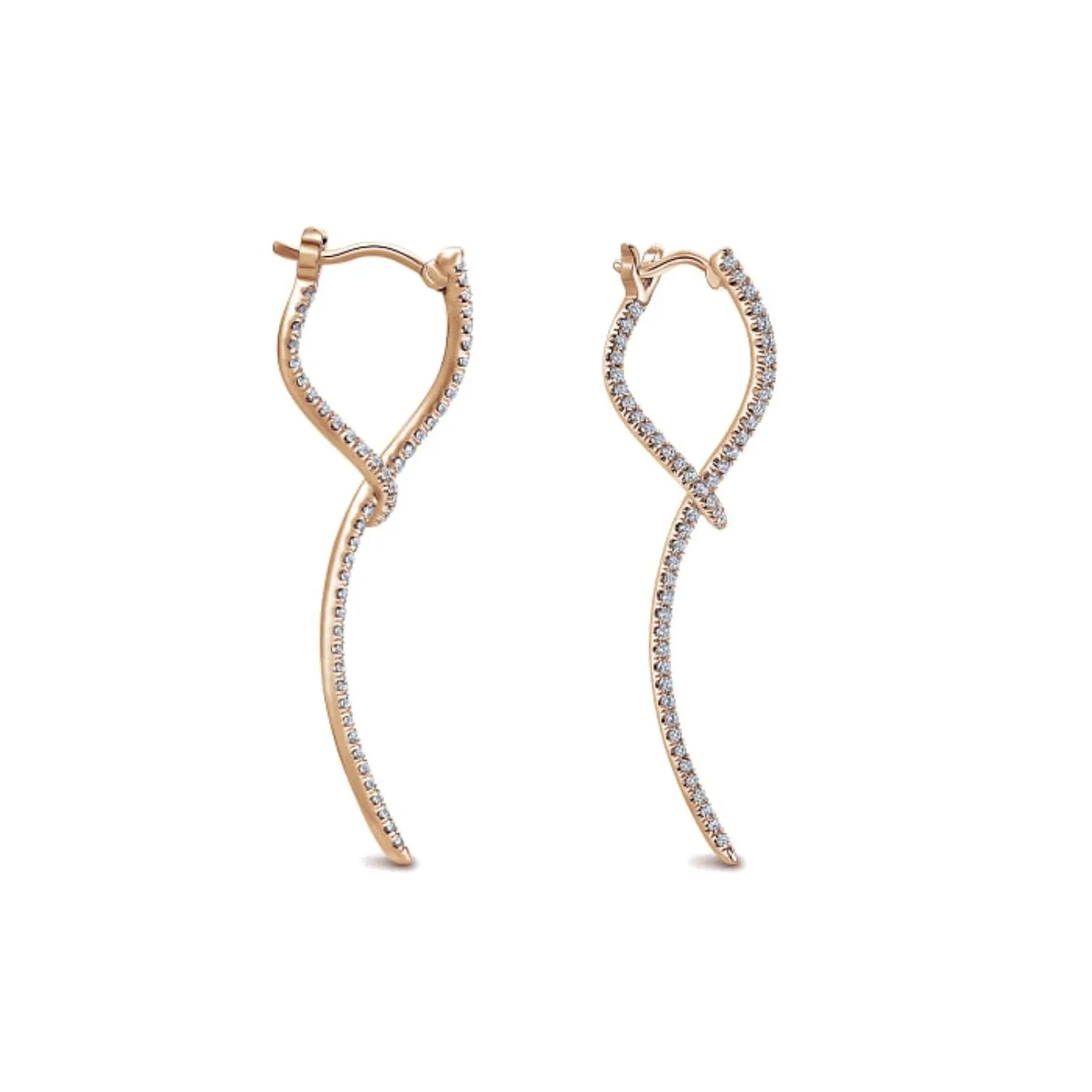 Gabriel & Co. Sculptural Diamond Drop Earrings