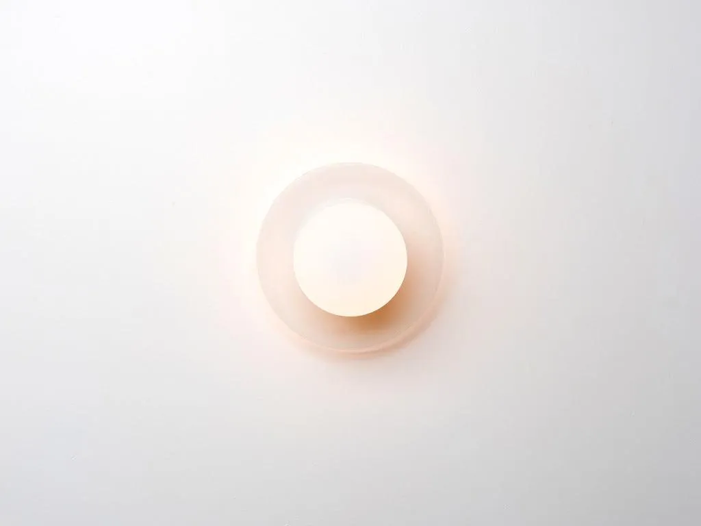 Glass Opal Disk Wall Light