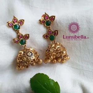 Gold Finish Kemp Jhumki