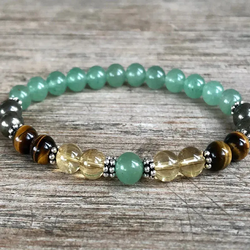 Good luck Bracelet Citrine bracelet Black Tourmaline bracelet Yoga bracelet