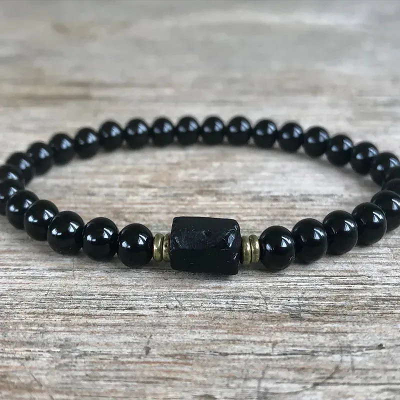 Good luck Bracelet Citrine bracelet Black Tourmaline bracelet Yoga bracelet