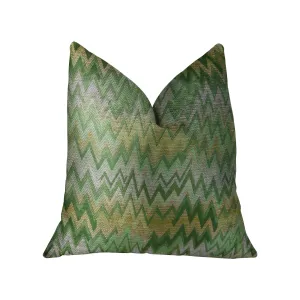 Green Fair Green Citrine and Taupe Handmade Luxury Pillow