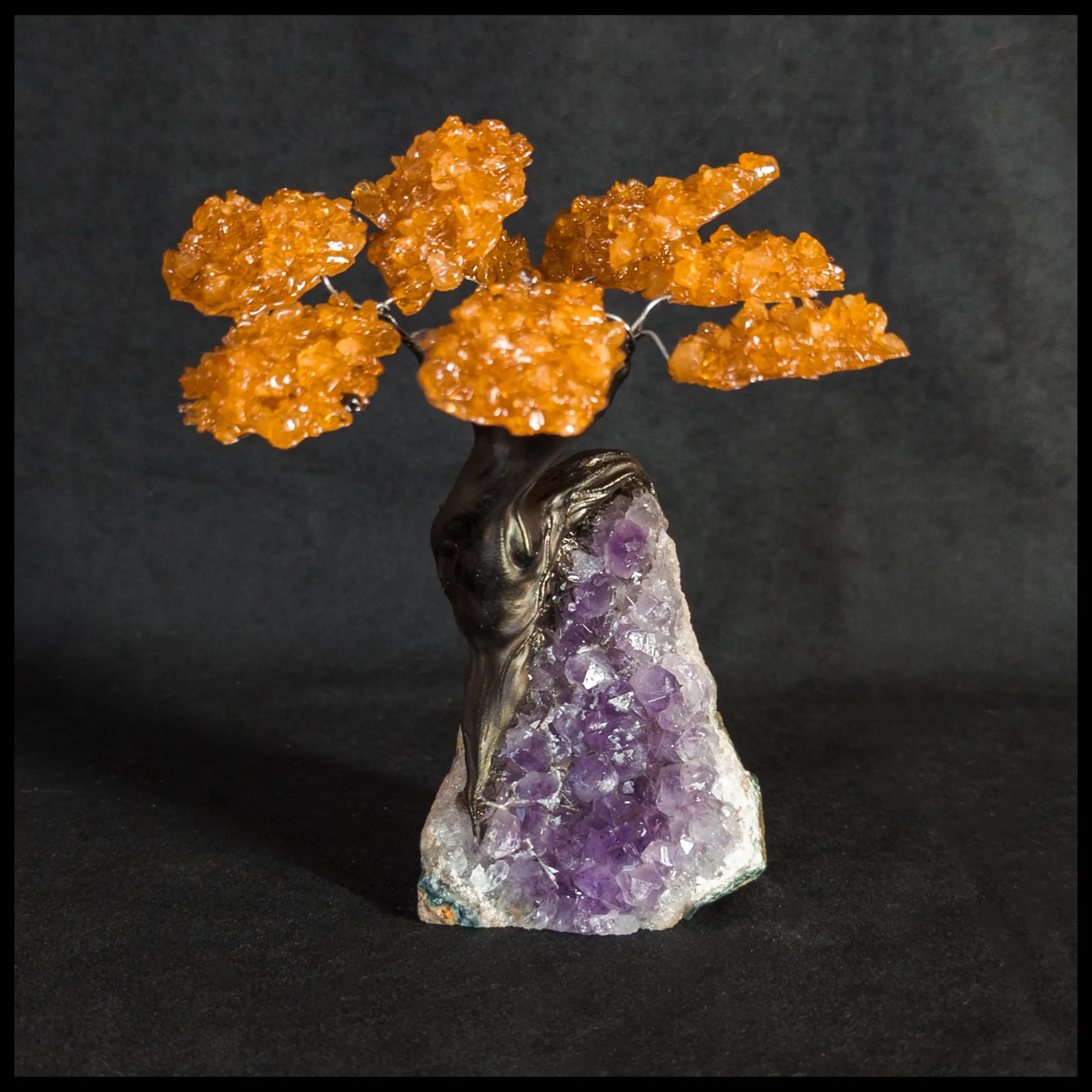 GSTsz3 Gemstone Tree - Citrine and Amethyst