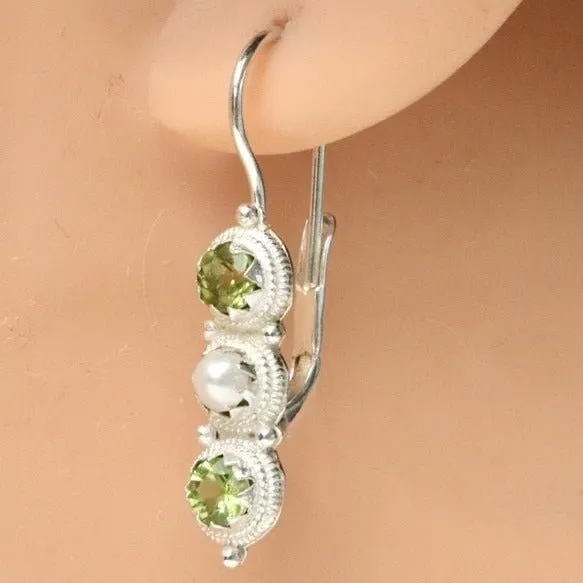 Hermoine Hightower Peridot and Pearl Earrings