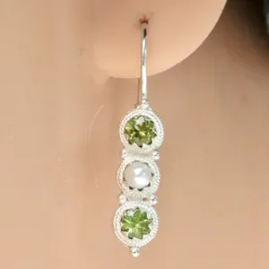 Hermoine Hightower Peridot and Pearl Earrings