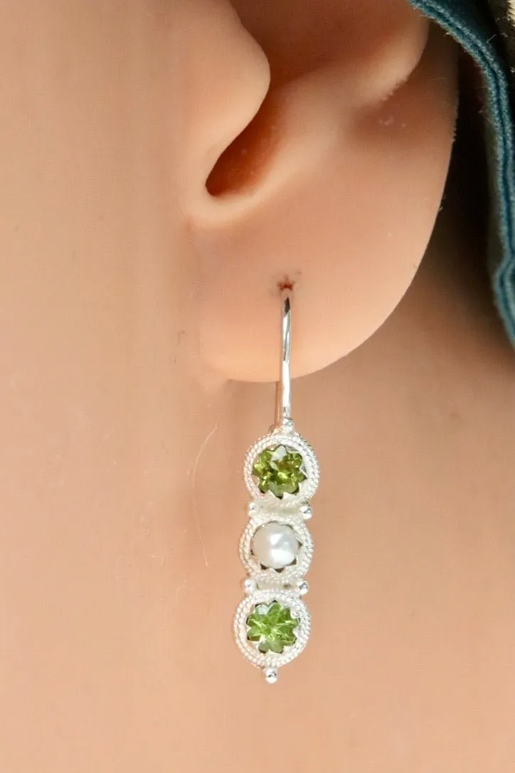 Hermoine Hightower Peridot and Pearl Earrings