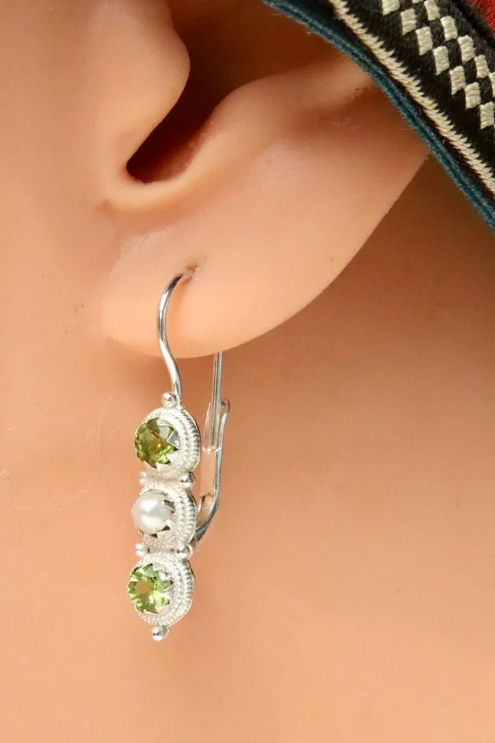 Hermoine Hightower Peridot and Pearl Earrings