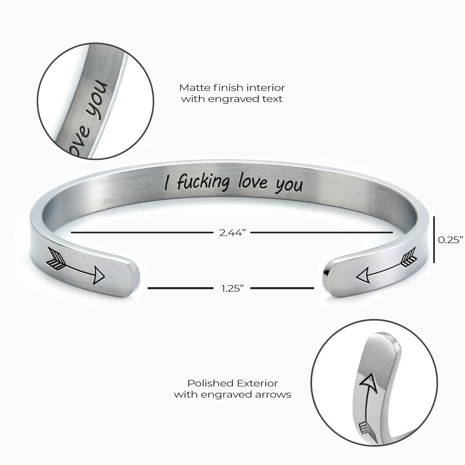 I Fucking Love You Personalizable Cuff Bracelet