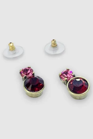 Jane Bronze Earring in Ruby Pink