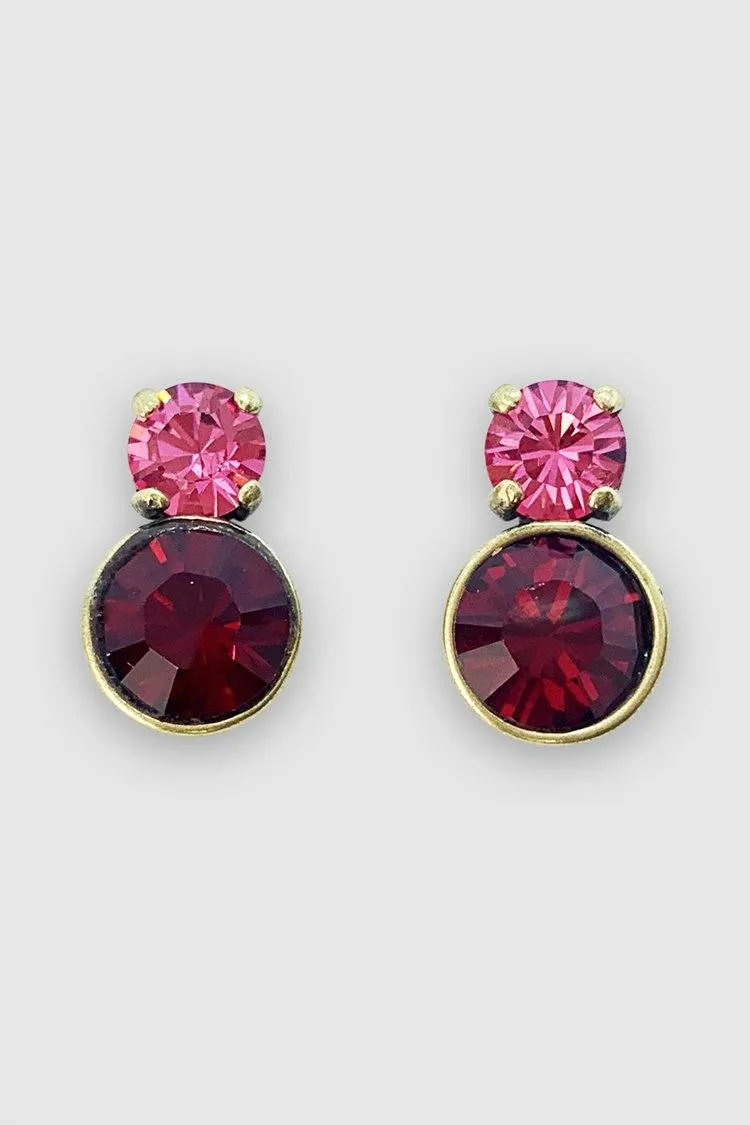 Jane Bronze Earring in Ruby Pink