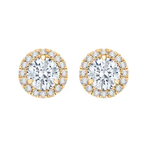 KATARINA 1 1/5 cttw Lab Grown Diamond Halo Earrings in 14k Gold