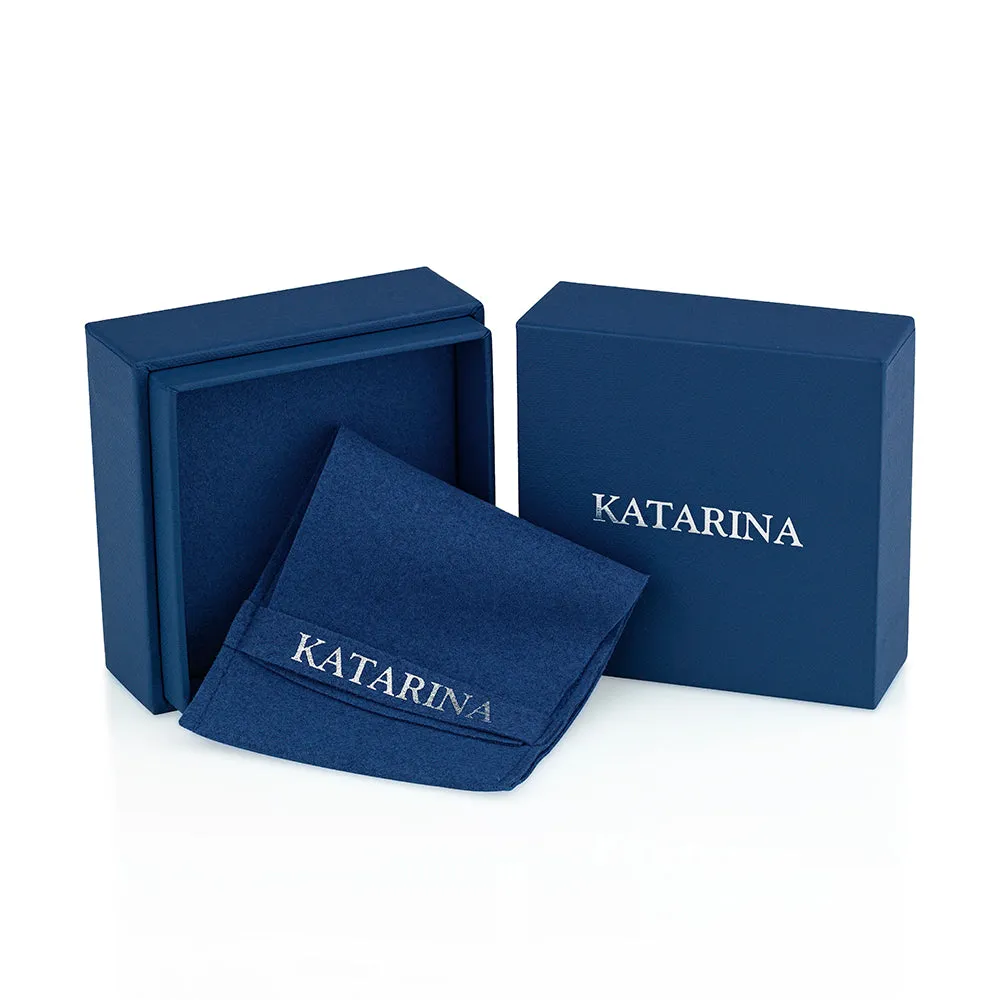 KATARINA 7/8 cttw Lab Grown Diamond Halo Earrings in 14k Gold