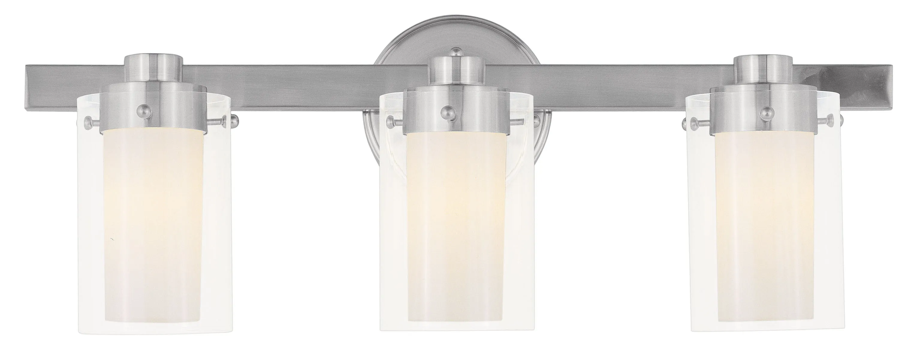 Livex Manhattan 3 Light Brushed Nickel Bath Light - C185-1543-91