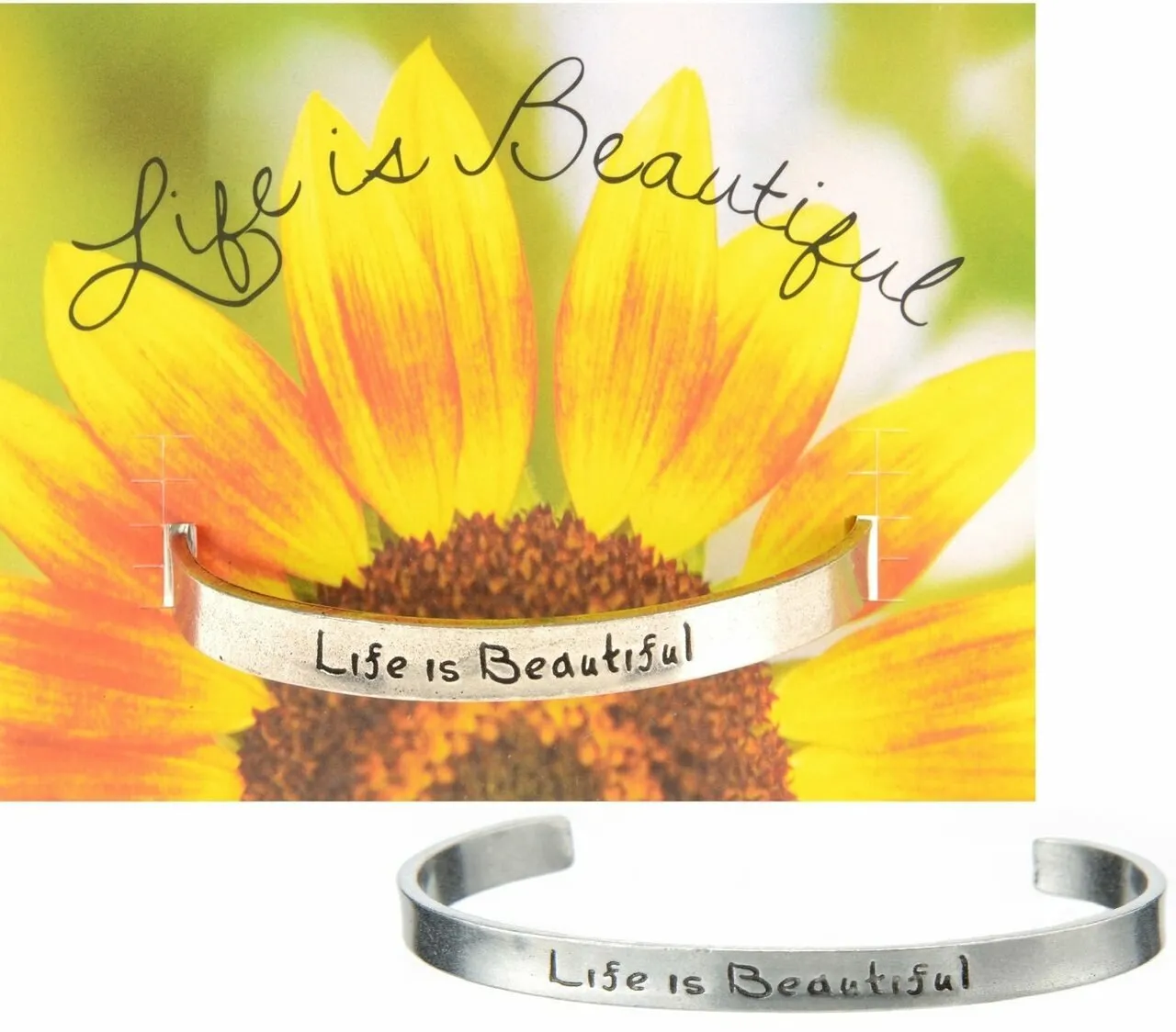 Mix & Match 2-Pieces Quotable Cuff Bracelets Made in USA