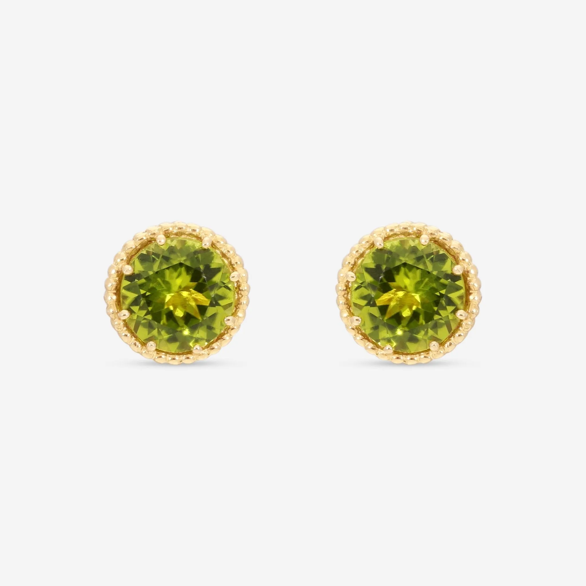 Nanis 18K Yellow Gold Peridot Stud Earrings OA19-560