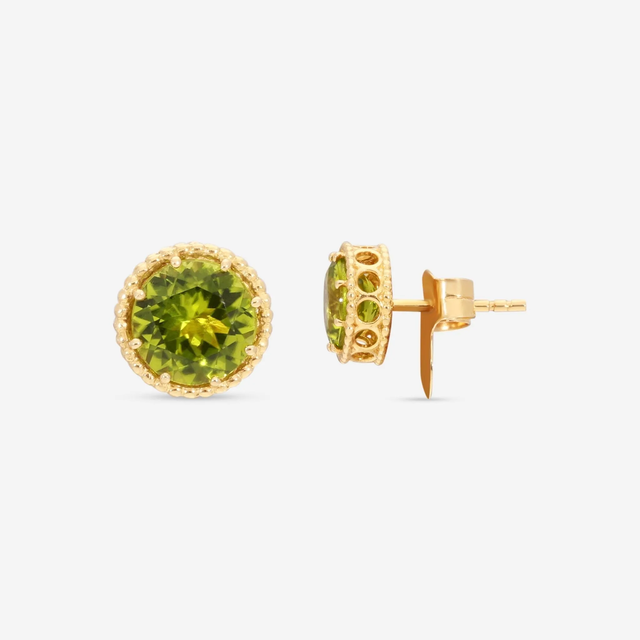 Nanis 18K Yellow Gold Peridot Stud Earrings OA19-560